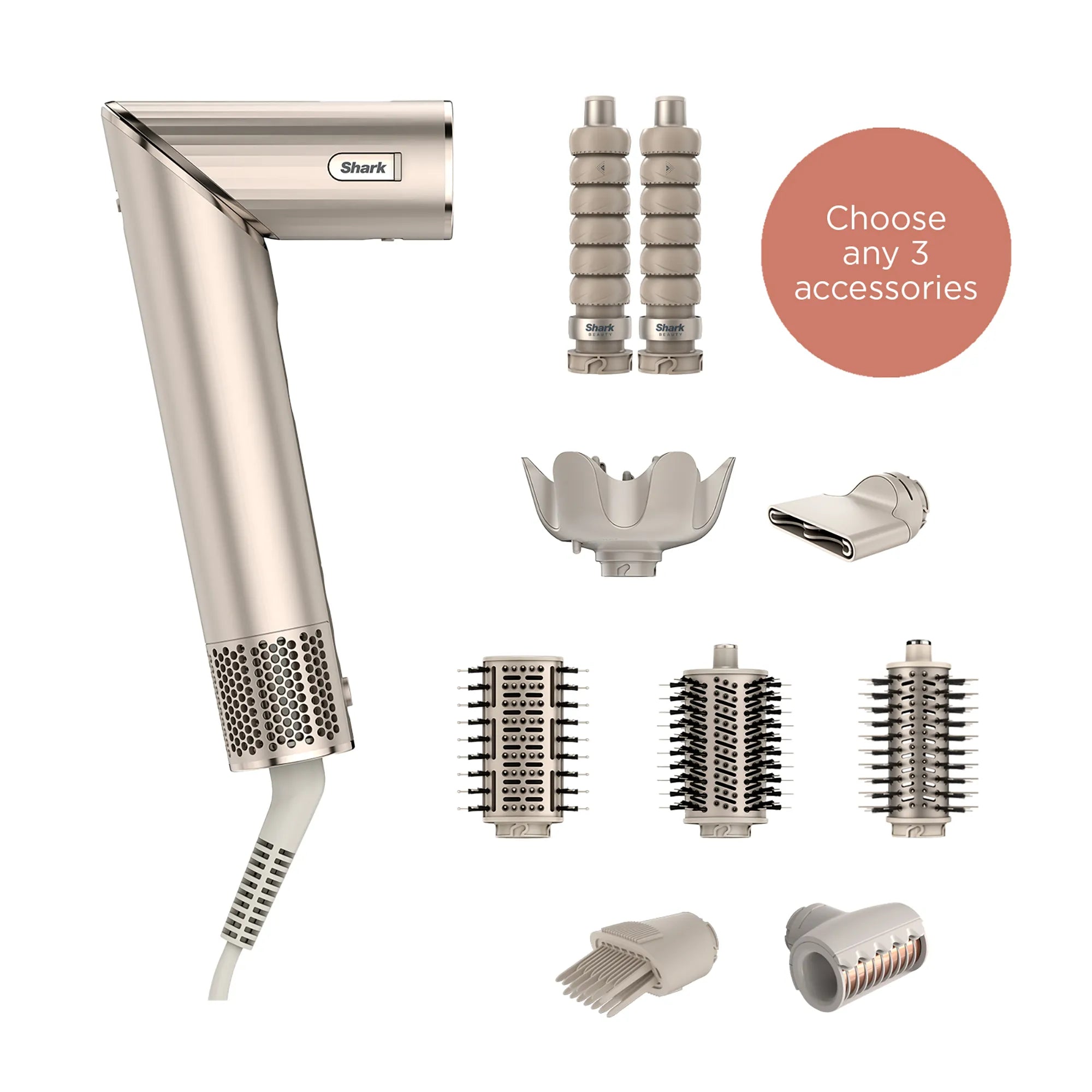 Shark FlexStyle Hair Dryer & Styler with No-Heat Damage - Stone