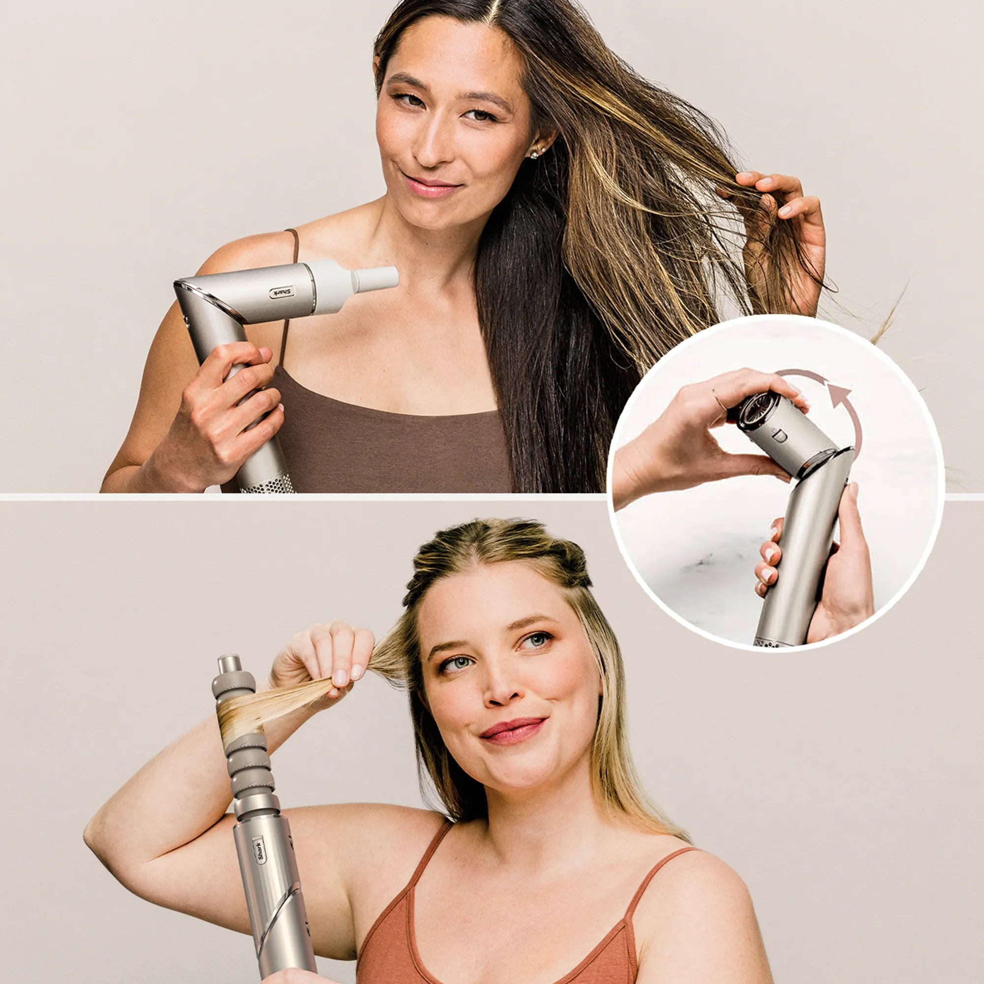 Shark FlexStyle Hair Dryer & Styler with No-Heat Damage - Stone