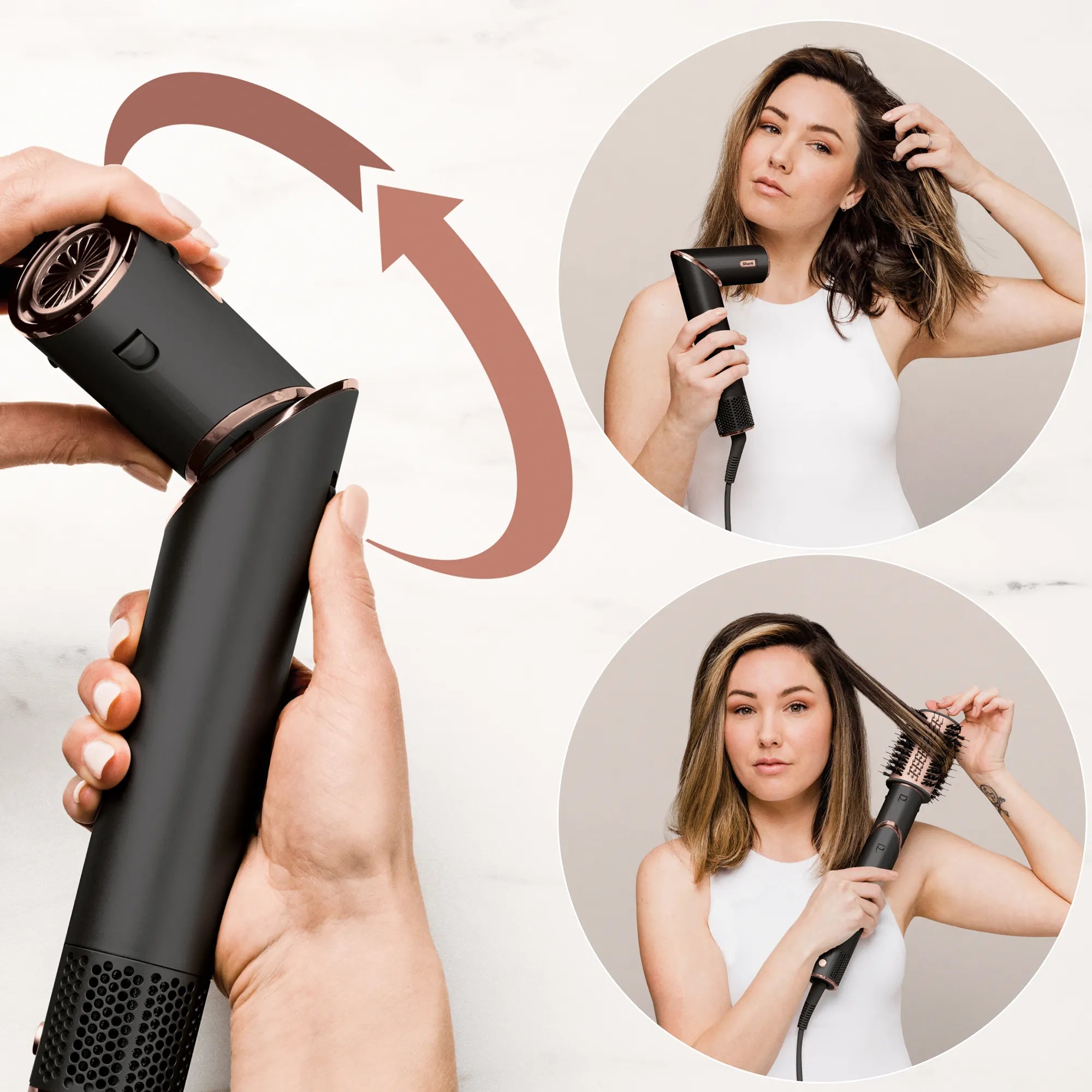 Shark FlexStyle Hair Dryer & Styler with No-Heat Damage - Stone